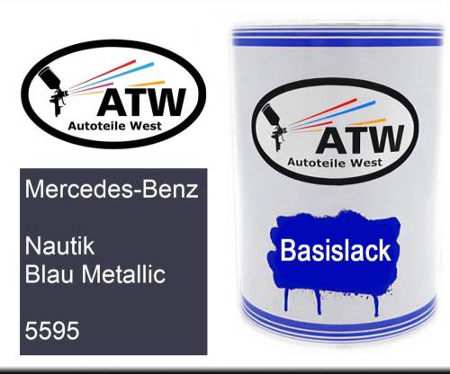 Mercedes-Benz, Nautik Blau Metallic, 5595: 500ml Lackdose, von ATW Autoteile West.